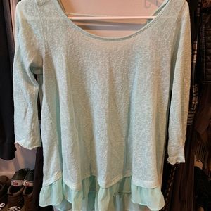 Light teal boho blouse